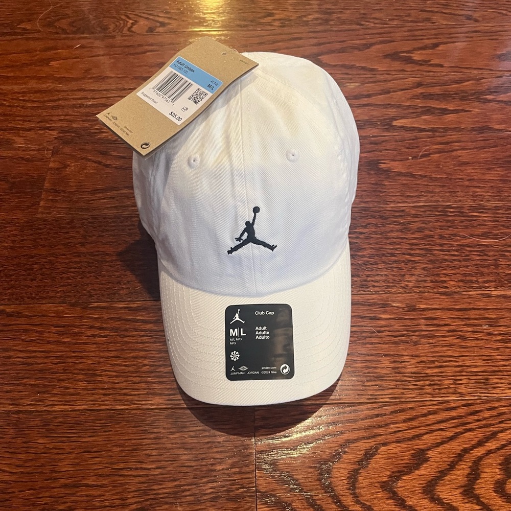 Jordan White Cap with Black Logo